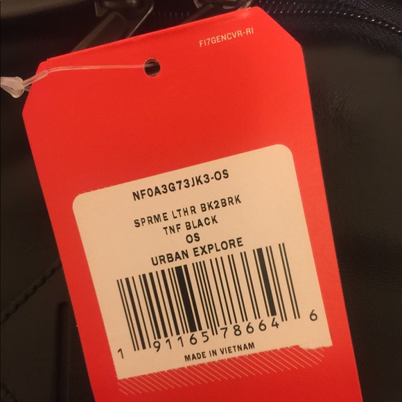 Supreme x TNF black leather day bag main image 4