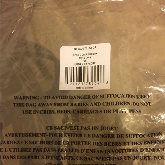 Supreme x TNF black leather day bag