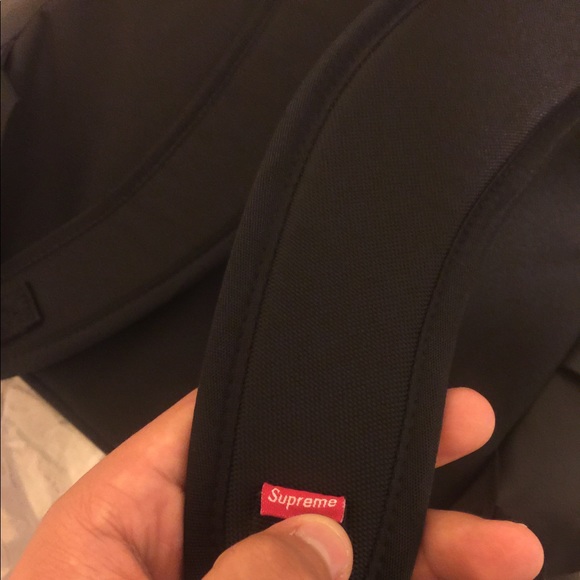 Supreme x TNF black leather day bag main image 5