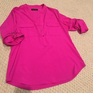 Ivanka Trump button blouse with roll sleeves