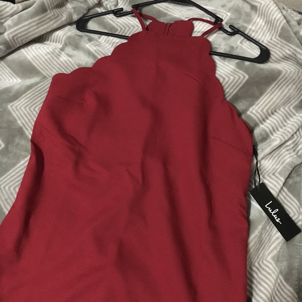 Lulu's Endlessly Endearing Wine Red Dress