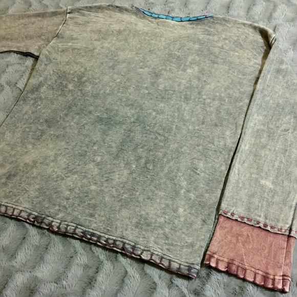 Long Sleeve Boho Patchwork Sweater - M/L - Picture 3 of 3