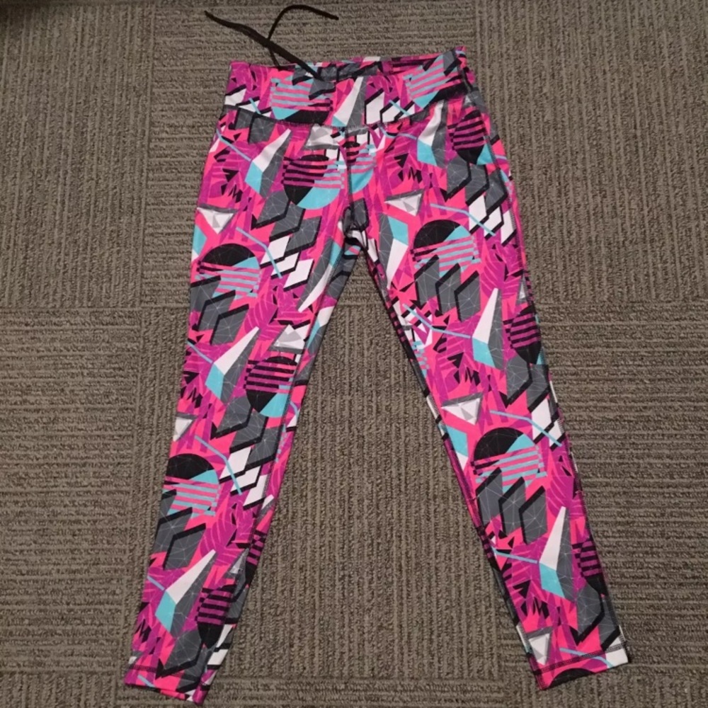 Pink/White/Blue/Grey Patterned Leggings