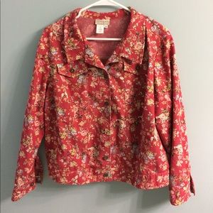 Floral lightweight jean jacket