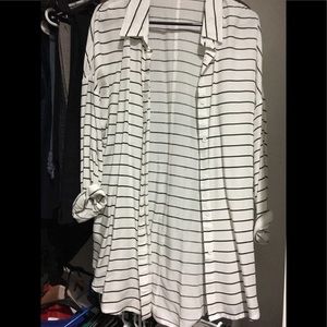 Long tunic style button up blouse