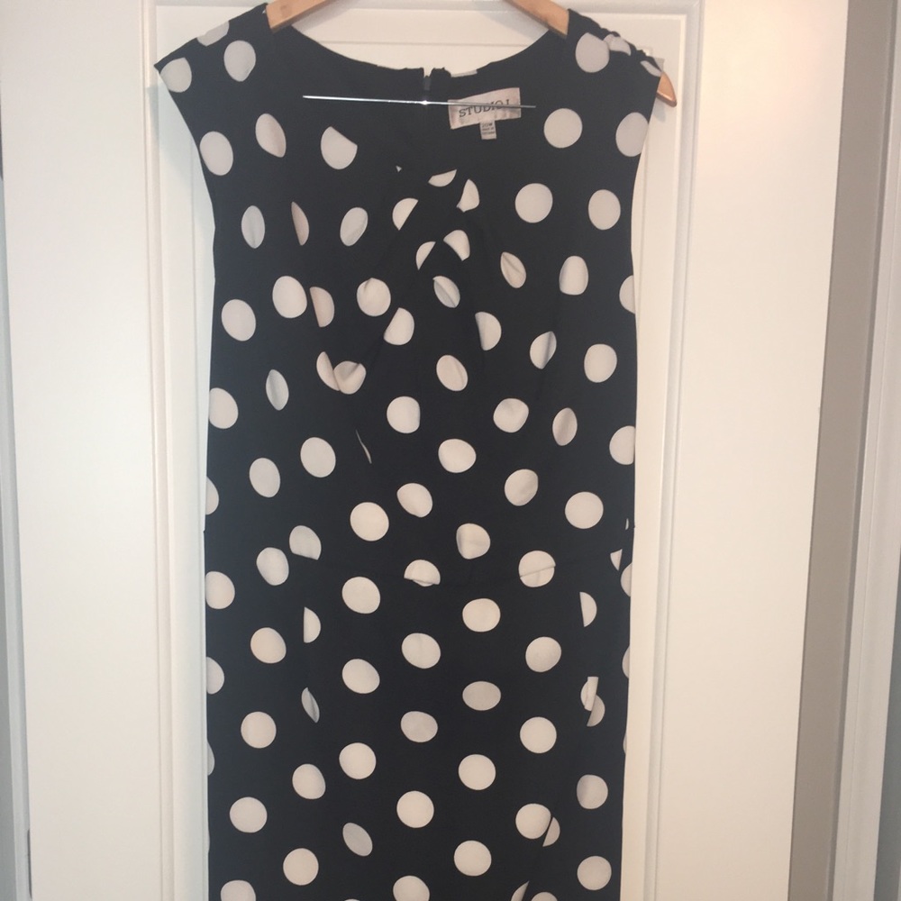 Black and white polka dot dress