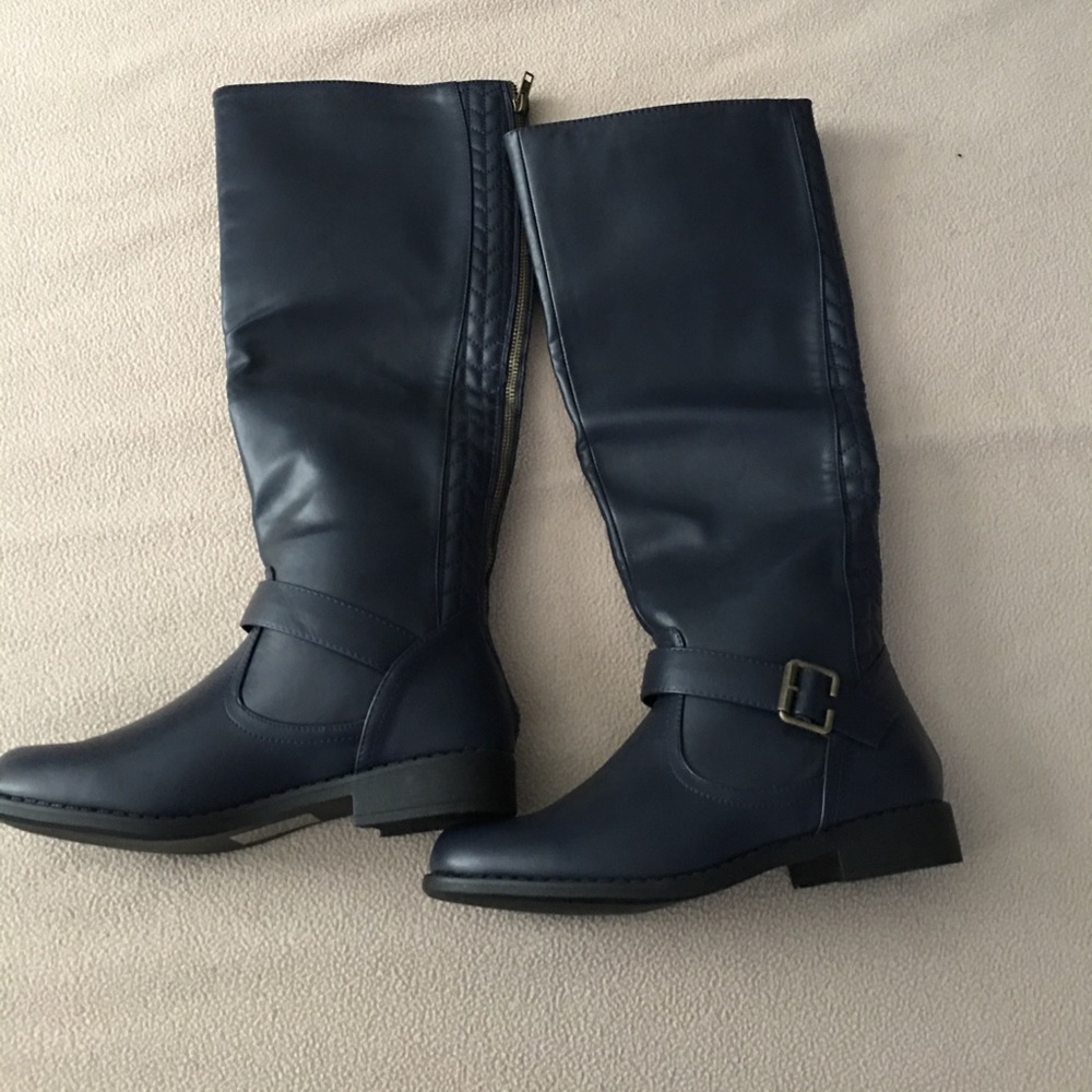 Navy blue Knee high boots