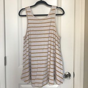 NWT Free People tank shirt Medium yellow stripe