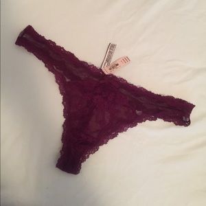 VS NWT Burgundy Thong