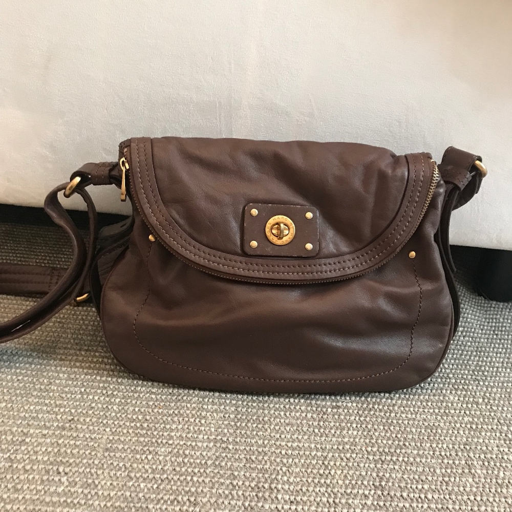 MARC JACOBS Brown Leather Saddle Bag Crossbody