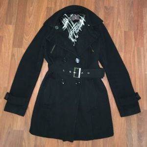 Black Double Breasted Peacoat