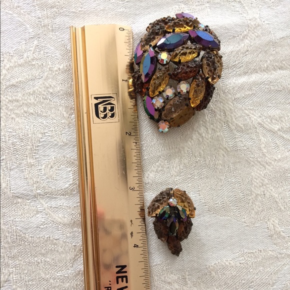 M West Germany, Multi-Color, Brooch & Clip Earings - Picture 2 of 2