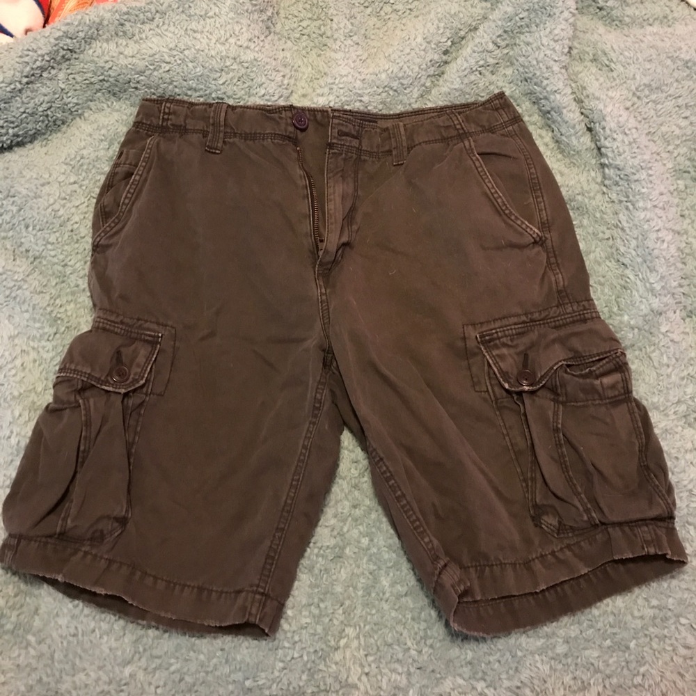 American Eagle MENS Black Cargo Shorts