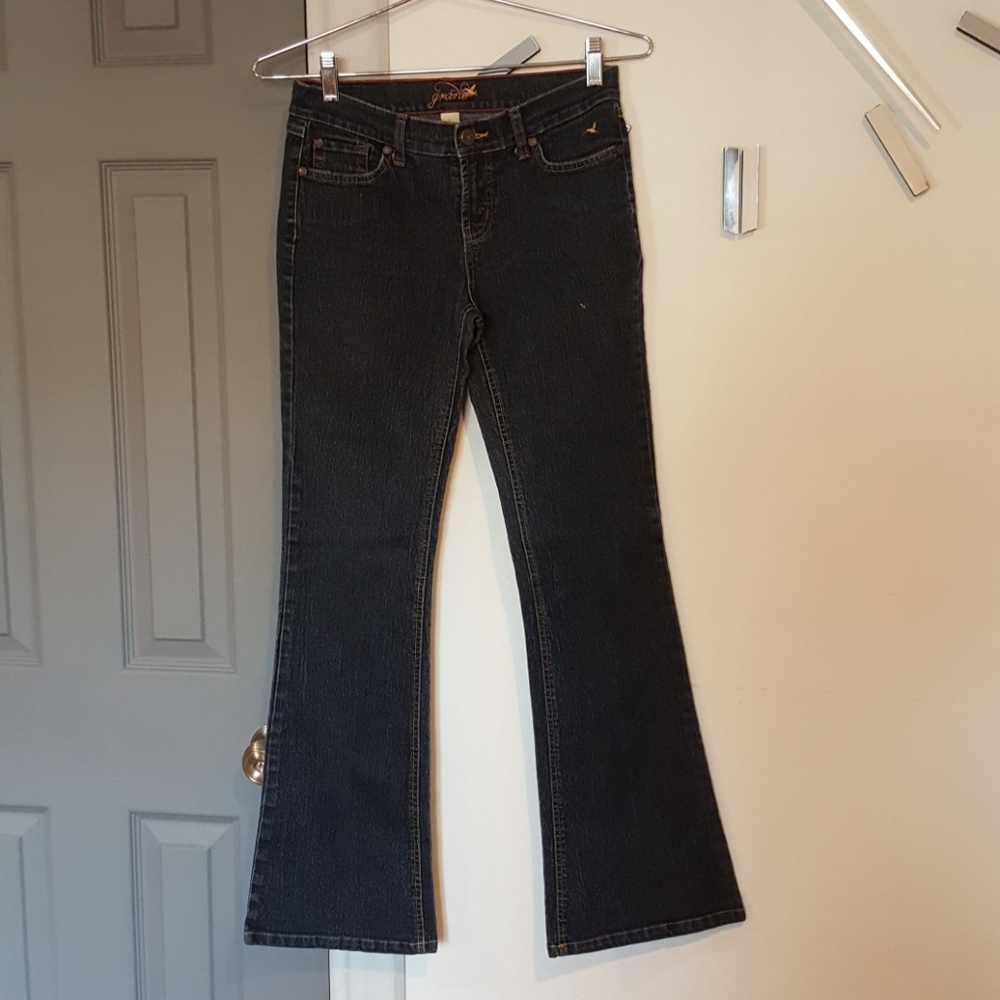 Dark rinse denim jeans
