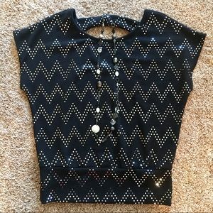 Adorable Sparkly Chevron Sweater Top