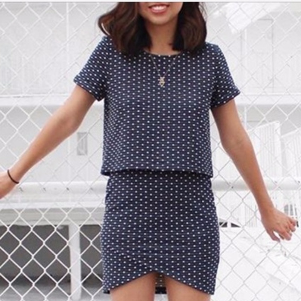 Everly Polka Dot Gray Crop