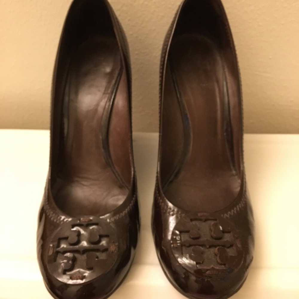 Tory Burch Sophie Brown Leather Wedges