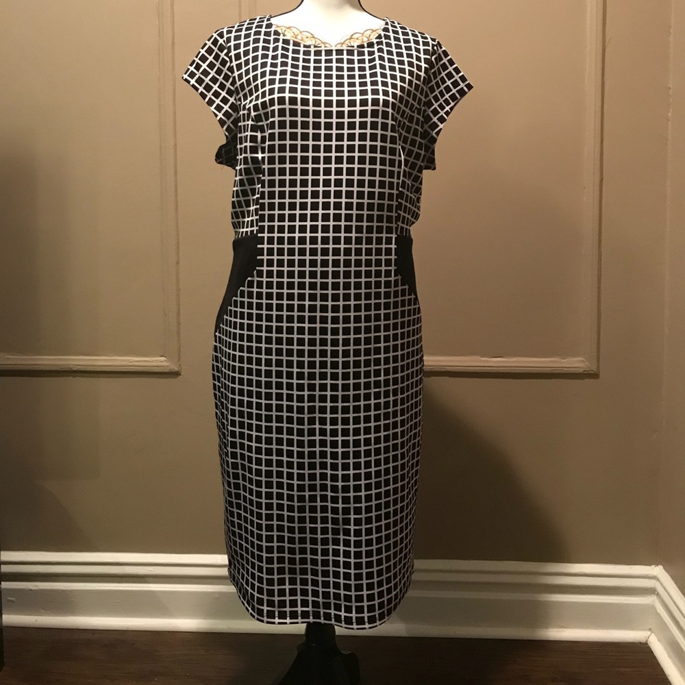 Ashley Stewart black & white dress