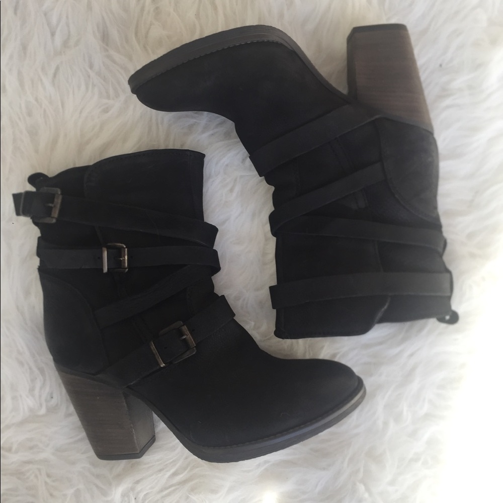 Steve Madden Leather Moto Boots Sz 10 Black