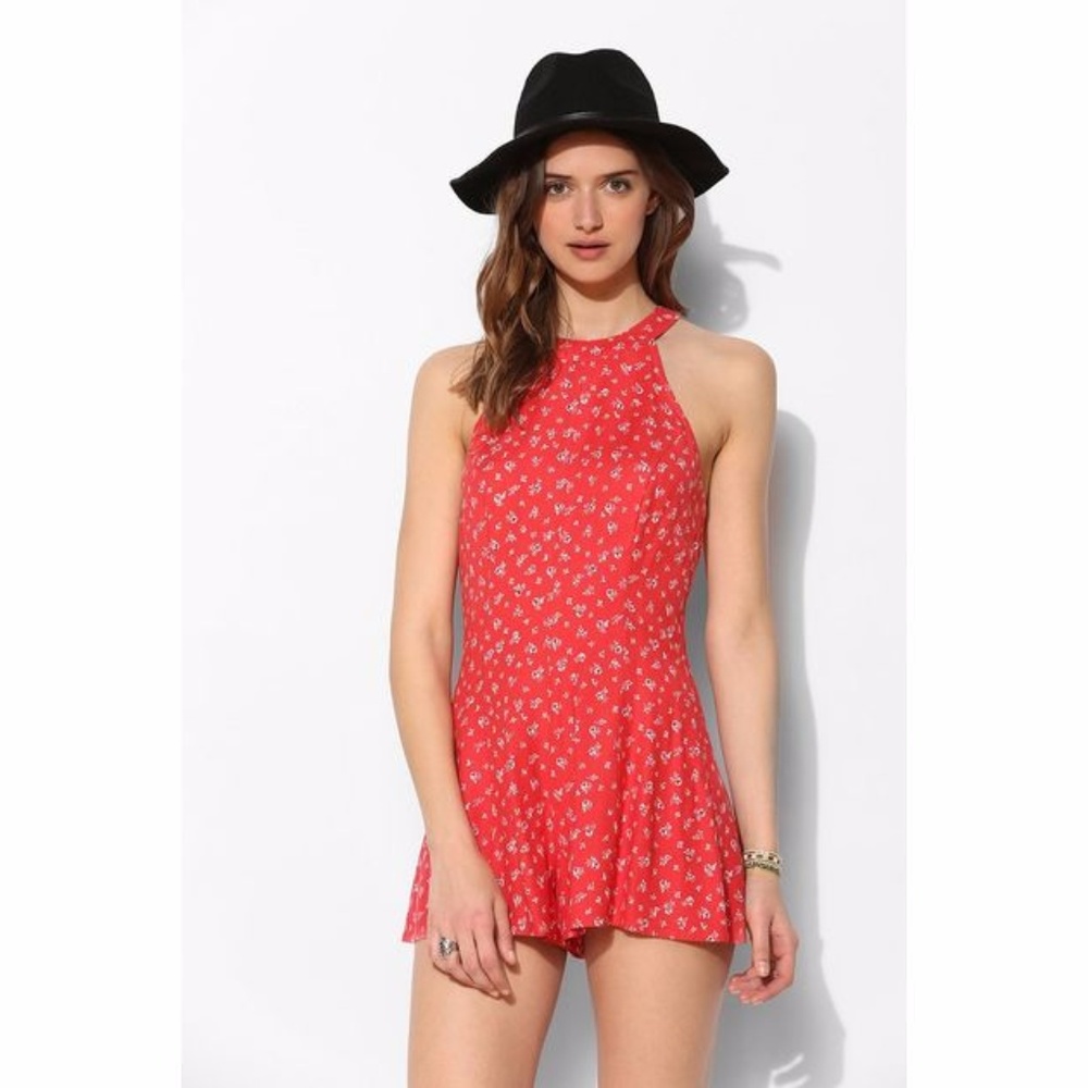Kimchi Blue Red Floral Romper