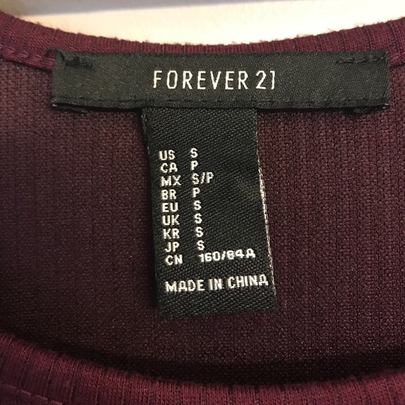 Basic cotton wine color Forever 21 dress - Picture 3 of 4