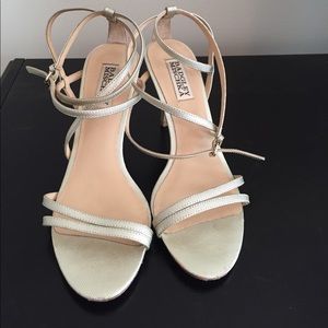 Badgley Mischka gold heels