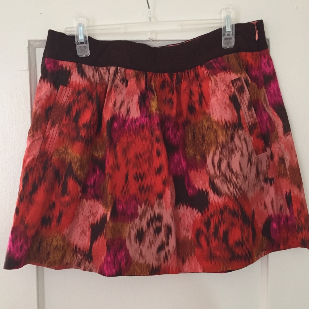 J. Crew multicolour miniskirt size 12 w/pockets!