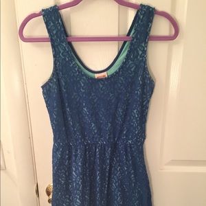 Mossimo Blue Lace Fit-and-Flare Dress