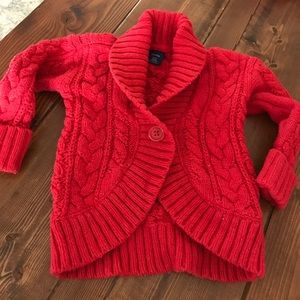 Gap red sweater cable knit 18-24 months