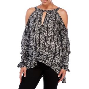 Free People Long Sleeve Cold Shoulder Top