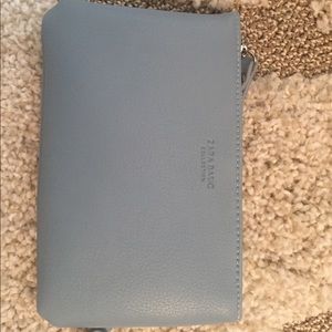 Zara light blue wristlet