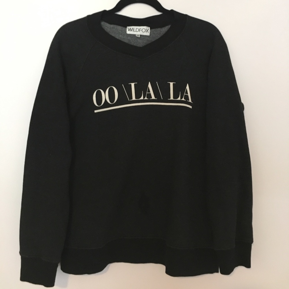 Wildfox Oh La La Sweatshirt, Charcoal, Sz small