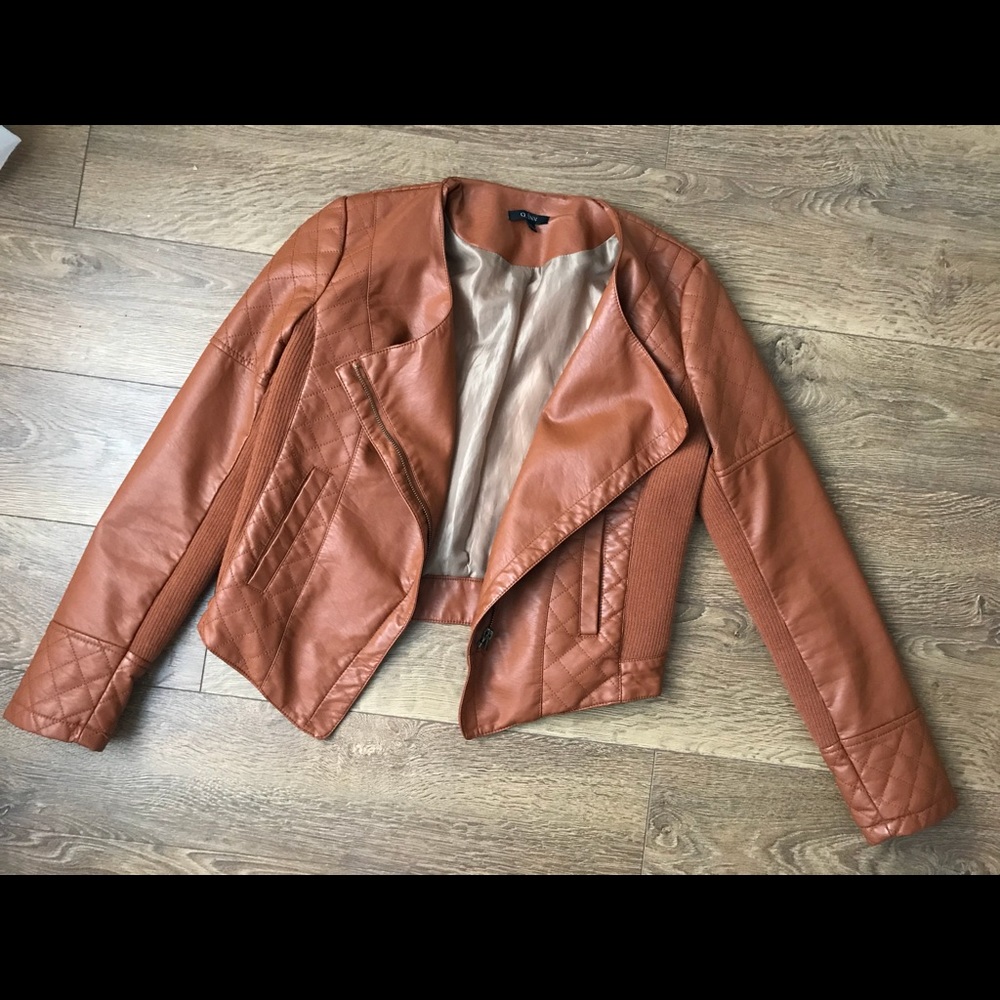 Camel faux leather Quinn jacket