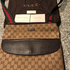 Gucci Crossbody Bag with Leather - Authentic