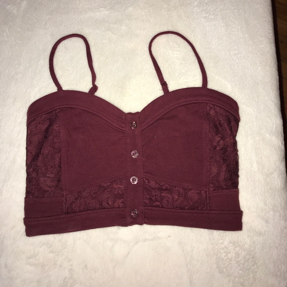 BURGANDY CROP TOP FOR TILLYS