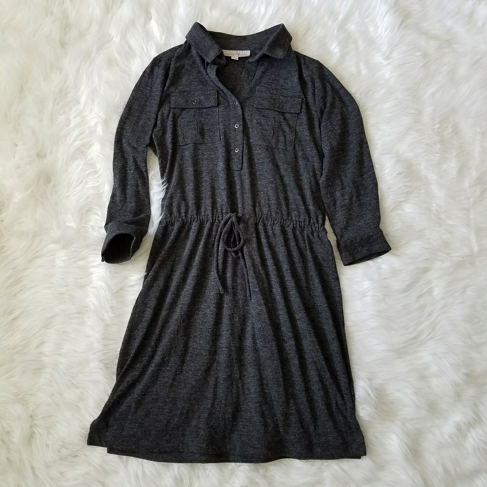 Loft Tie Waist Shirt Dress