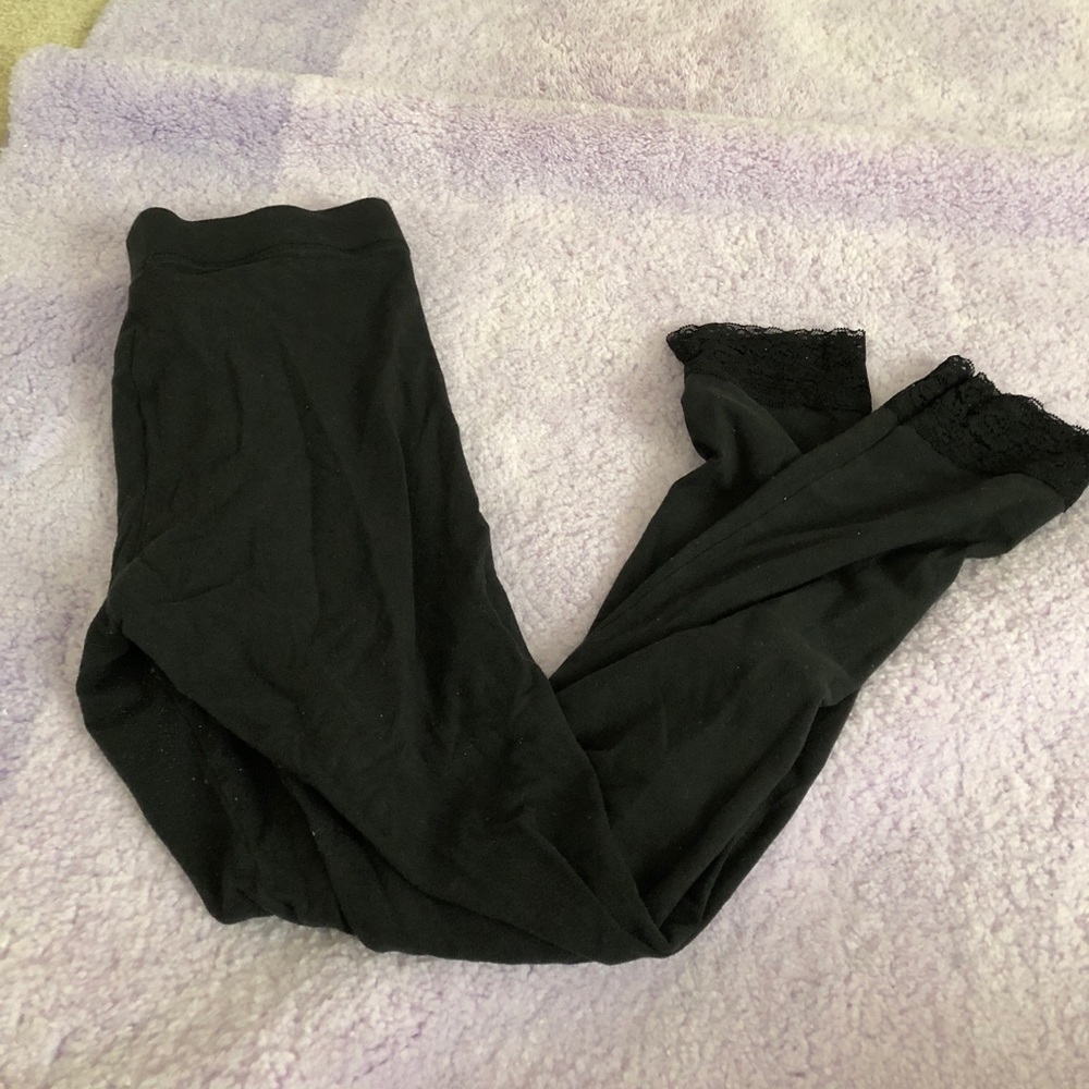 Victoria secret pink lace bottom leggings