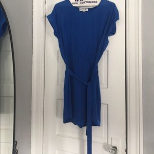 Colbalt Blue Shirt Dress with attached belt