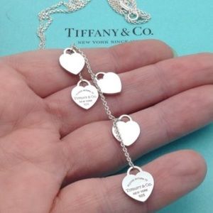 Tiffany & Co. Sterling Silver 5 Heart Necklace