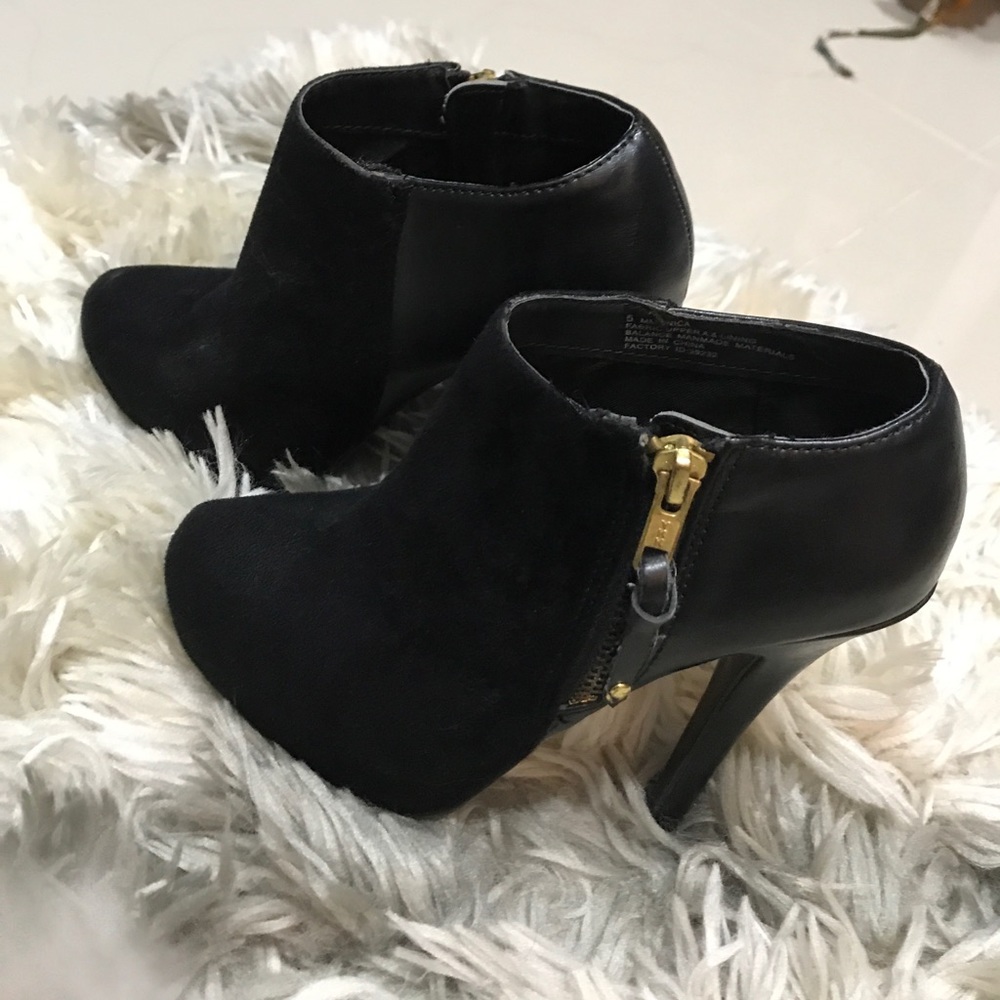 Black booties with zipper
