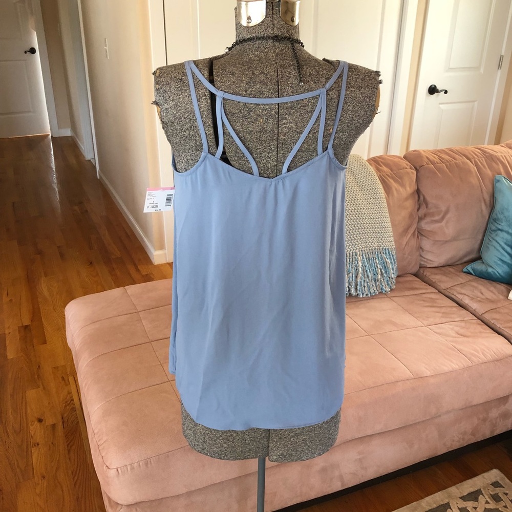 NWT sizes Medium STONE BLUE STRAP BACK TANK TOP - Picture 3 of 5