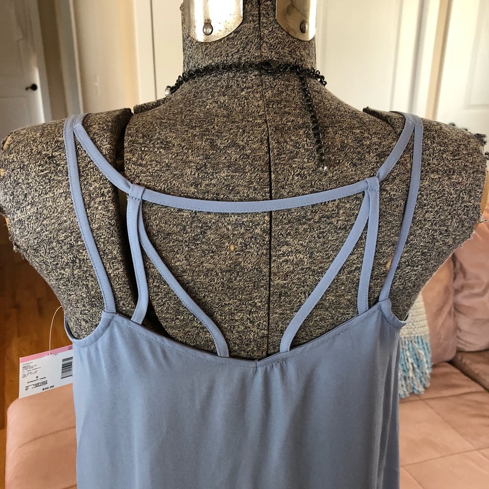 NWT sizes Medium STONE BLUE STRAP BACK TANK TOP - Picture 4 of 5