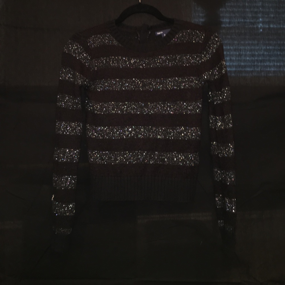 Black sparkling long sleeve shirt/sweater