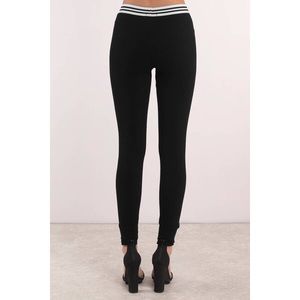 Pants - Black & White Striped High Waist Leggings Pants - Black & White Striped High Waist Leggings