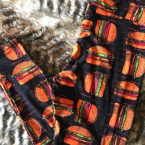 TC LuLaRoe hamburger cheeseburger leggings