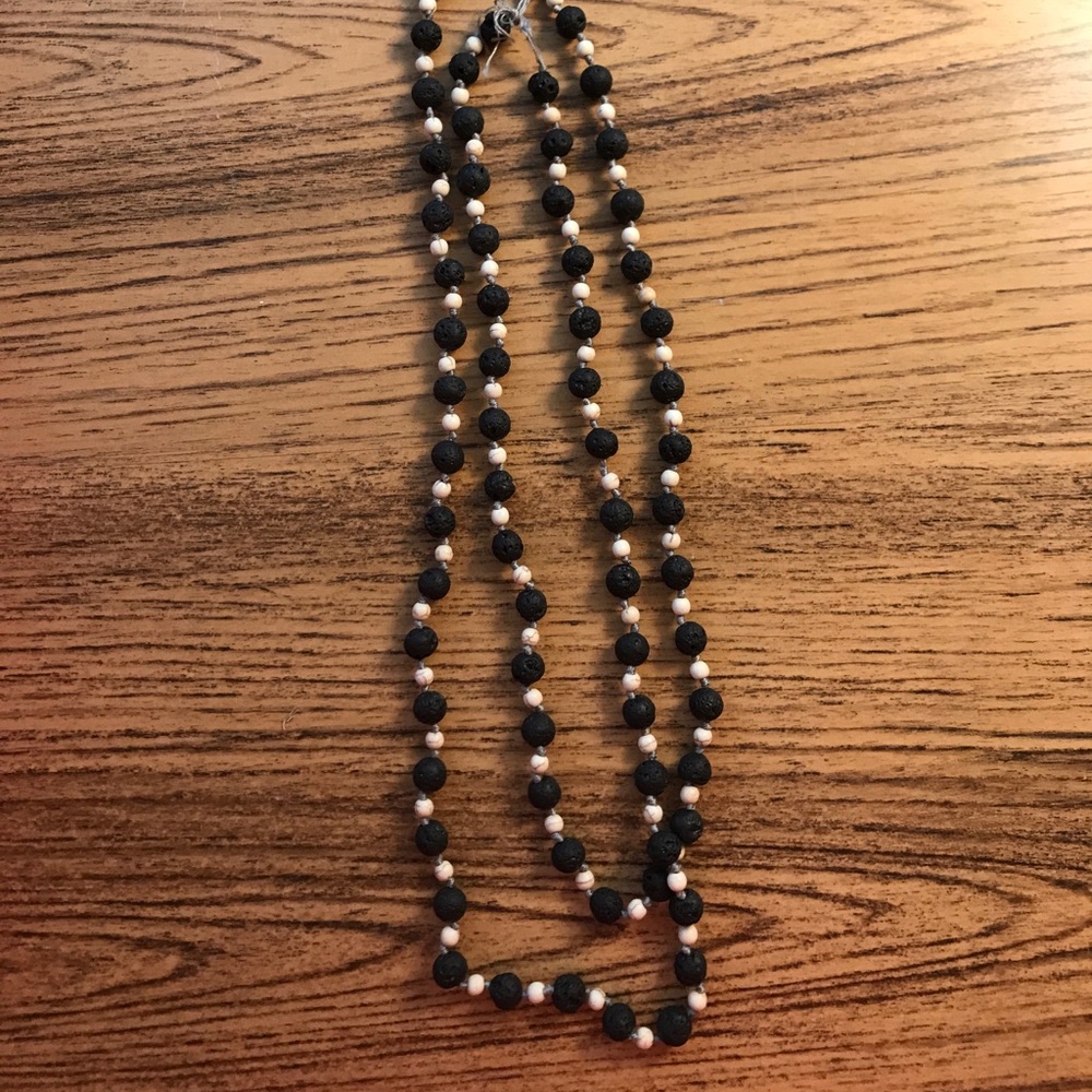 Beaded necklace can be worn long