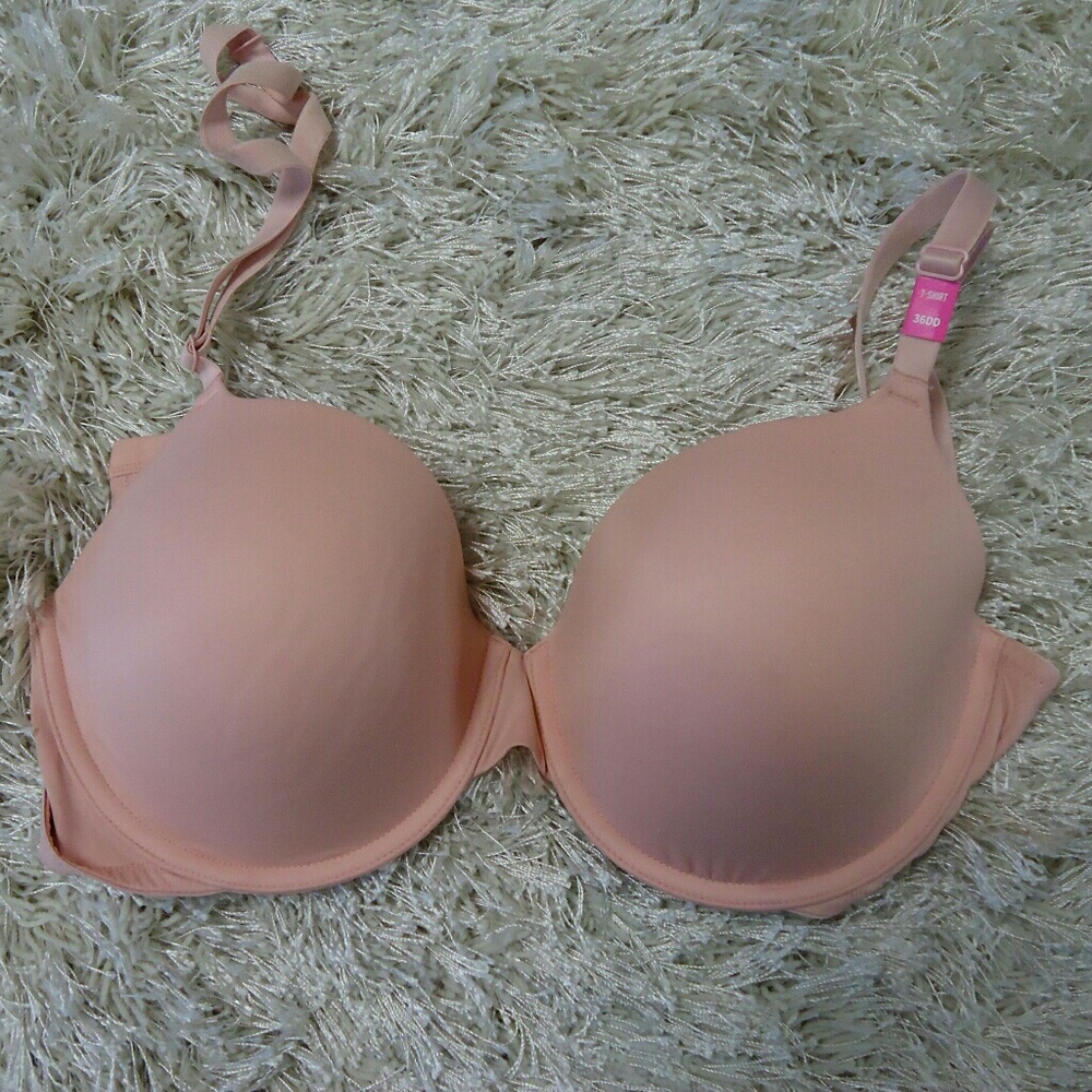 PINK , pink t-shirt bra