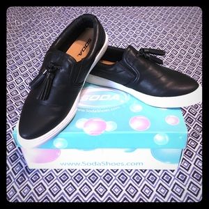 Black slip on sneakers