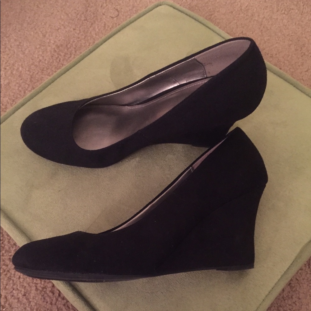 Black Suede Wedges