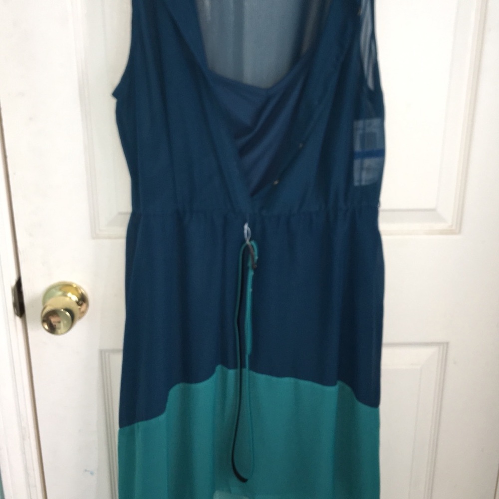 High Low Teal and Turquoise Dress